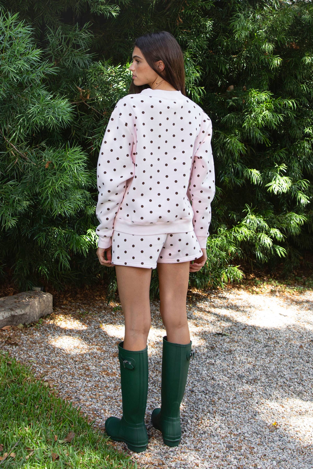 PIPPA Polka Dot Plush Fleece Shorts: WHITE BLACK / 3 SMALL • 2 MEDIUM • 1 LARGE